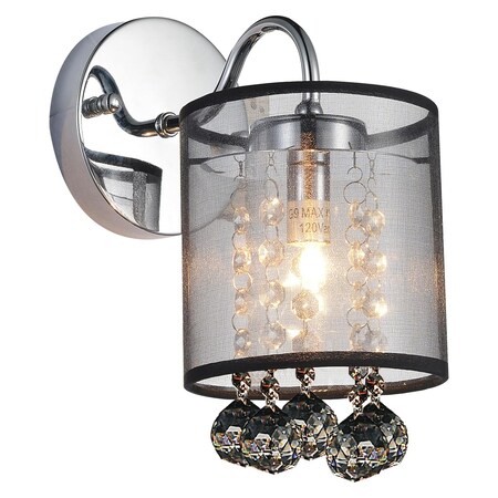 Cwi Lighting One Light Wall Sconce With Chrome Finish 5062W5C-1 (Smoke + B)